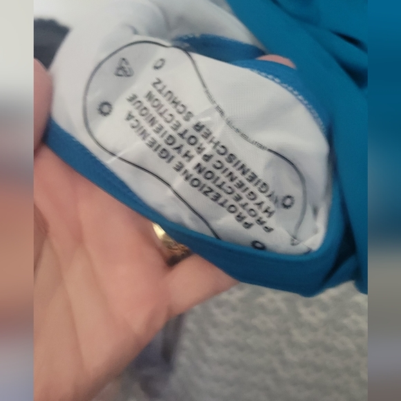 Women's plus size 20W one pcs. Ruffle collar turquoise swimsuit. New - Picture 2 of 7